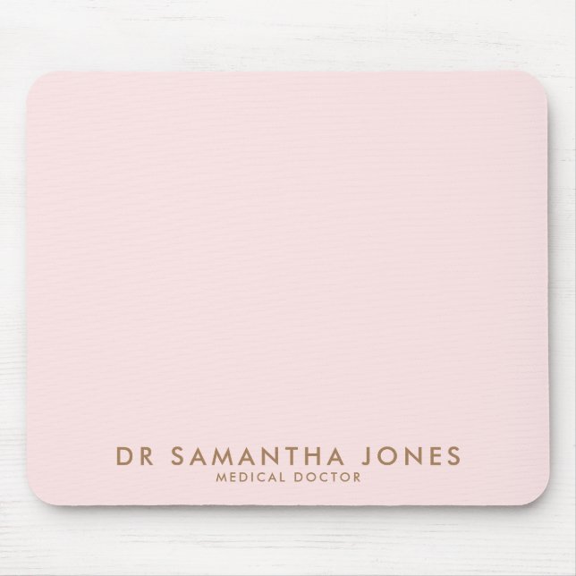 Minimalist Modern Doctor Professional Pink Mouse Pad (Front)