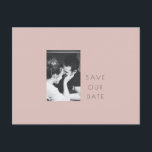 Minimalist Modern Dusty Blush Photo Save the Date Postcard<br><div class="desc">Minimalist Modern Dusty Blush Photo Save the Date Postcard</div>