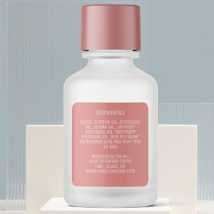 minimalist modern dusty rose ingredients label