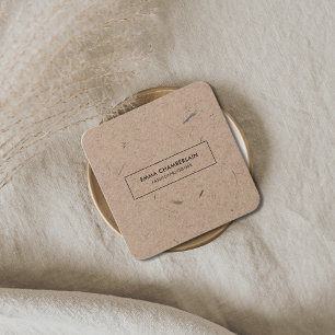 Minimalist Modern eco friendly Kraft Paper Square Business Card