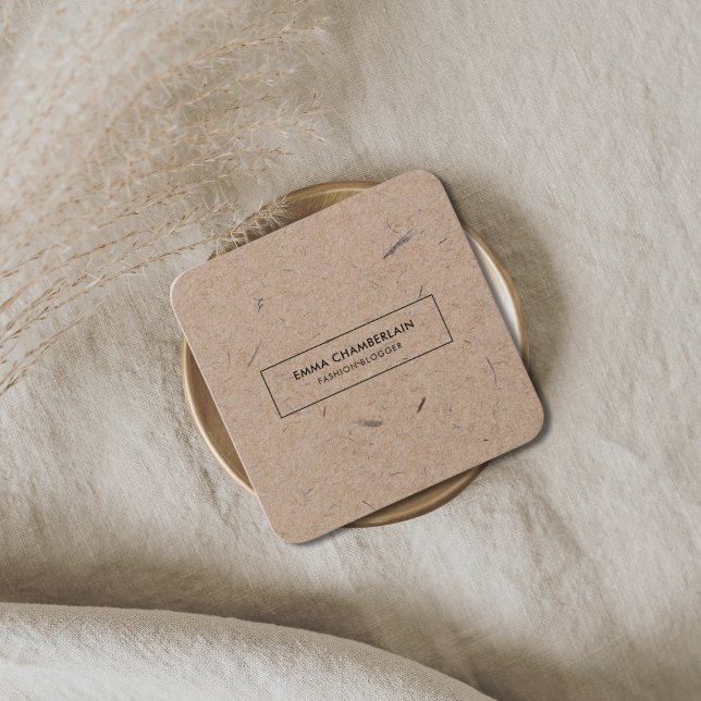 Minimalist Modern eco friendly Kraft Paper Square Business Card (Minimalist Modern eco friendly Kraft Paper Square Business Card
)