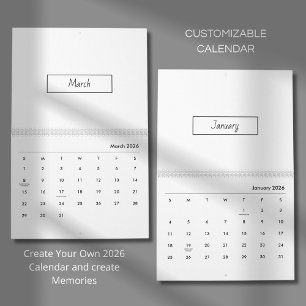 Minimalist Modern Elegant 2026 Calendar