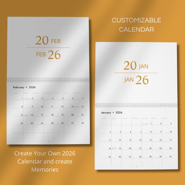 Minimalist Modern Elegant 2026 Calendar (Creator Uploaded)