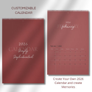 Minimalist Modern Elegant 2026 Calendar