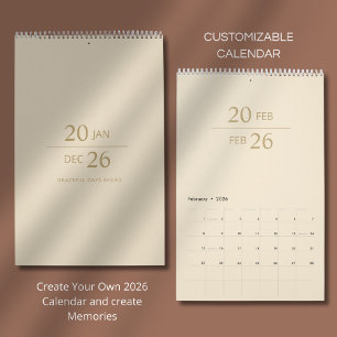 Minimalist Modern Elegant 2026 Calendar