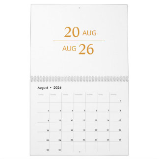 Minimalist Modern Elegant 2026 Calendar