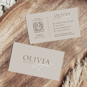 Minimalist Modern Elegant Beige Neutral Business Card