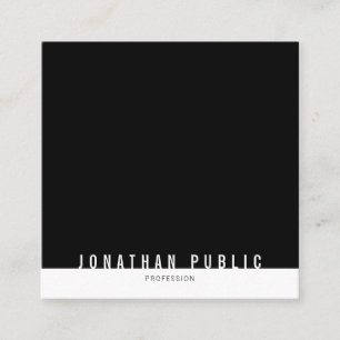Minimalist Modern Elegant Black And White Plain Square Business Card