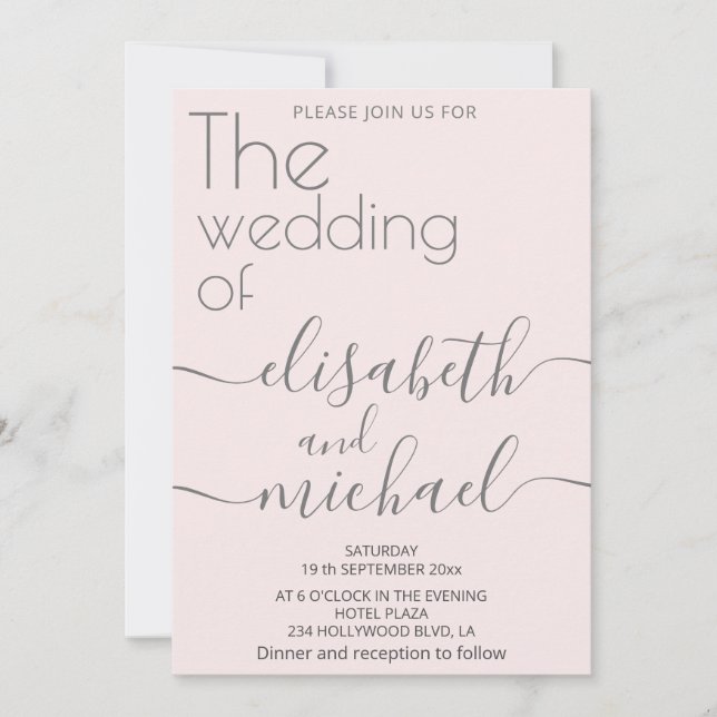 Minimalist modern elegant  calligraphy invitation (Front)