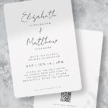 Minimalist Modern Elegant Chic Simple Wedding Invitation<br><div class="desc">Composed of  cursive script and serif typography. All against a backdrop of pure white. These elements are modern,  simple,  and chic.

This is designed by White Paper Birch Co. exclusive for Zazzle.

Available here:
http://www.zazzle.com/store/whitepaperbirch</div>