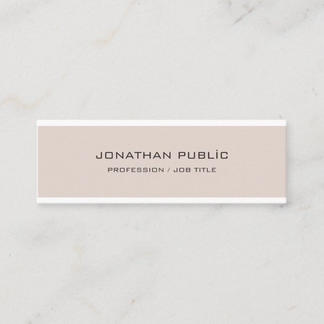 Minimalist Modern Elegant Colours Simple Plain Top Mini Business Card (Front)