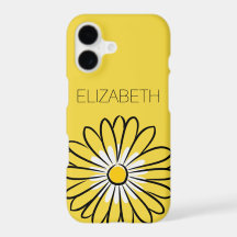 Minimalist Modern Elegant Daisy flower and text