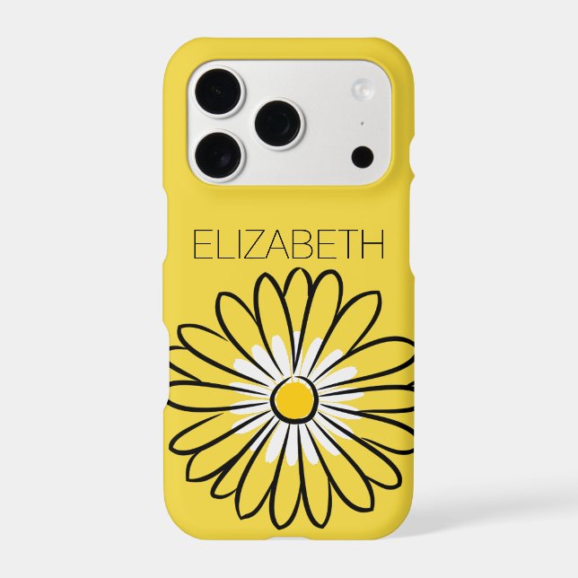 Minimalist Modern Elegant Daisy flower and text (Back)