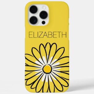 Minimalist Modern Elegant Daisy flower and text iPhone 16 Pro Max Case