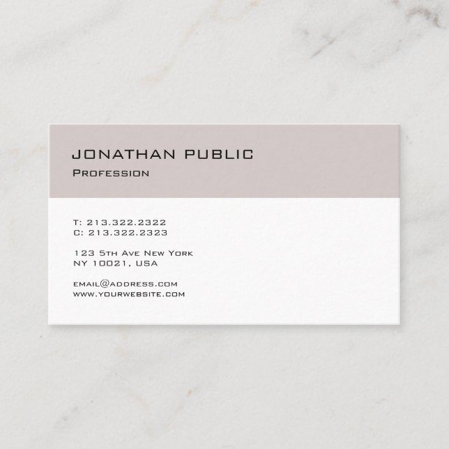 Minimalist Modern Elegant Design Plain Trendy Business Card (Front)