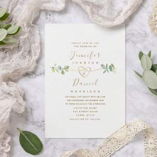 Minimalist Modern Elegant Eucalyptus Wedding Invitation