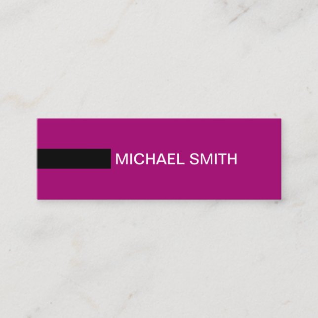 Minimalist Modern Elegant Flirt Black Mini Business Card (Front)