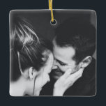 Minimalist Modern Elegant Full Photo Wedding  Ceramic Ornament<br><div class="desc">Personalised Minimalist Modern Elegant Full Photo Wedding Couple Ceramic Ornament</div>