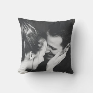 Minimalist Modern Elegant Full Photo Wedding Cushion