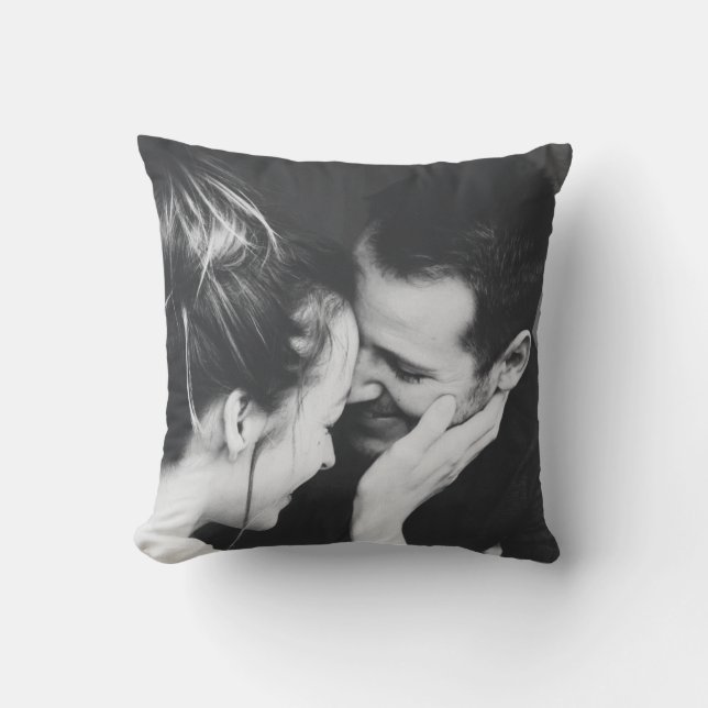 Minimalist Modern Elegant Full Photo Wedding   Cushion (Front)