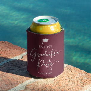 Minimalist Modern Elegant Graduation Party Can Cooler