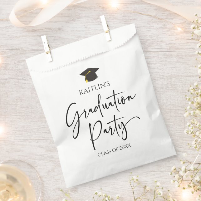 Minimalist Modern Elegant Graduation Party Favour Bags (Clipped)