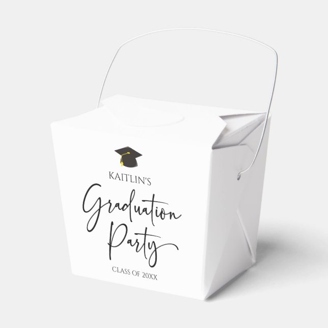 Minimalist Modern Elegant Graduation Party Favour Box (Front Side)