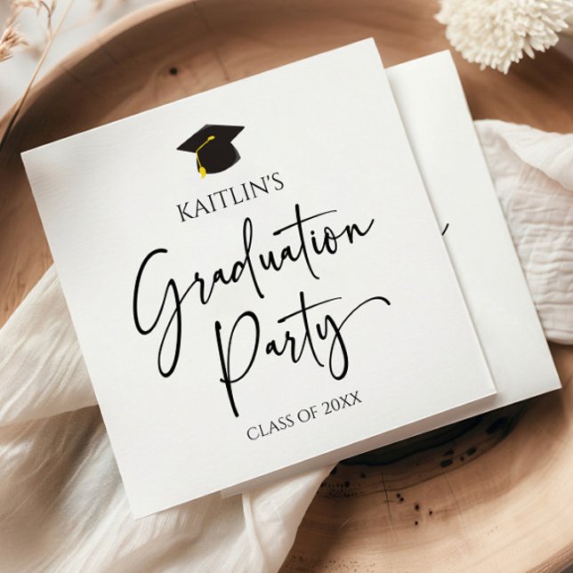 Minimalist Modern Elegant Graduation Party Napkin (Creator Uploaded)