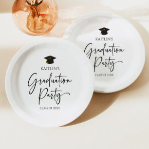 Minimalist Modern Elegant Graduation Party Paper Plate