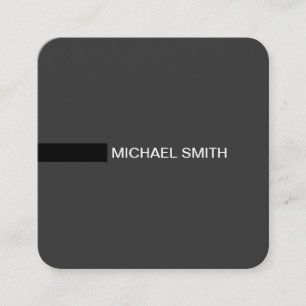 Minimalist Modern Elegant Jet & Black Square Business Card