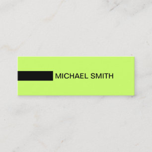 Minimalist Modern Elegant Moon Green & Black Mini Business Card