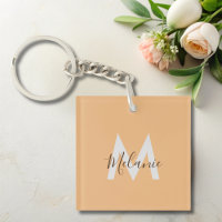 Minimalist modern elegant orange monogram