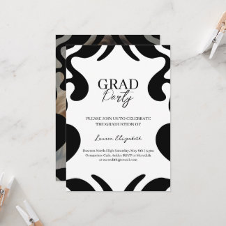 Minimalist Modern Elegant Photo Graduation Party Invitation