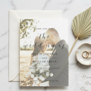 Minimalist Modern Elegant Photo Wedding  Invitation