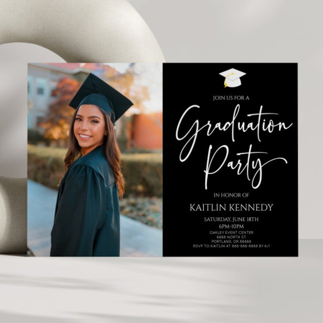 Minimalist Modern Elegant Picture Graduation Party Invitation (Creator Uploaded)