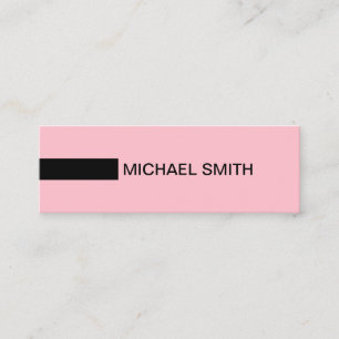 Minimalist Modern Elegant Pink & Black Mini Business Card