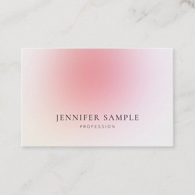 Minimalist Modern Elegant Plain Pink Colour Luxury Business Card (Front)