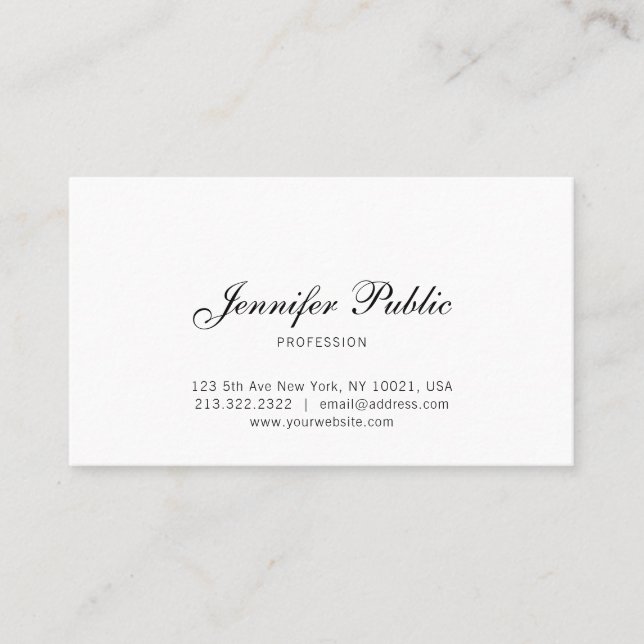 Minimalist Modern Elegant Professional Plain Chic Business Card (Front)