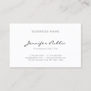 Minimalist Modern Elegant Professional Sleek Plain Business Card