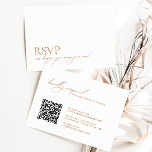 Minimalist Modern Elegant QR Code Wedding RSVP