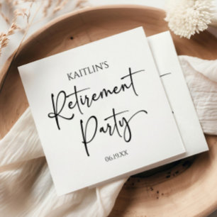 Minimalist Modern Elegant Retirement Party Napkin