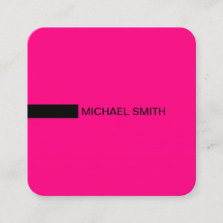 Minimalist Modern Elegant Rose & Black Square Business Card