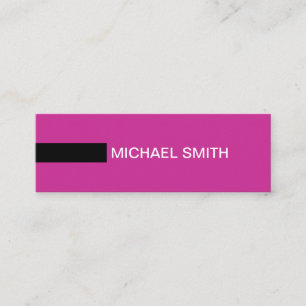 Minimalist Modern Elegant Royal fuchsia & Black Mini Business Card