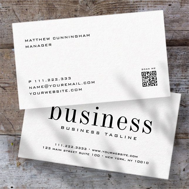 Minimalist Modern Elegant Simple Chic Scan QR Code Business Card (Creator Uploaded)
