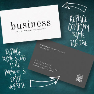 Minimalist Modern Elegant Simple Scan QR Code Business Card