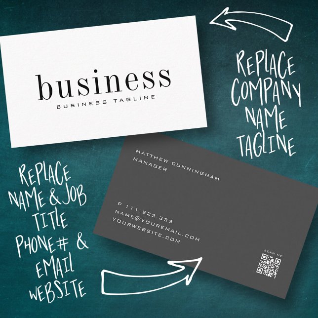 Minimalist Modern Elegant Simple Scan QR Code Business Card (Creator Uploaded)