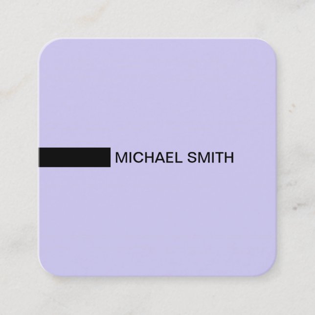 Minimalist Modern Elegant Soap & Black Square Business Card (Front)