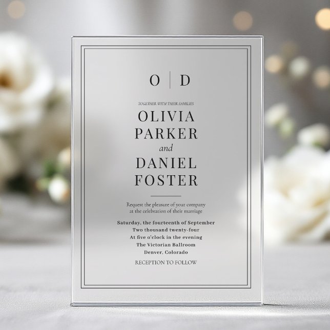 Minimalist Modern Elegant Wedding Acrylic Invitations (Creator Uploaded)