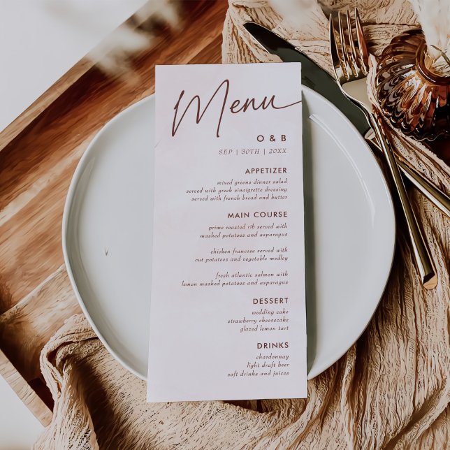 Minimalist Modern Elegant Wedding Menu (Creator Uploaded)
