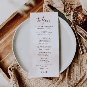 Minimalist Modern Elegant Wedding  Menu